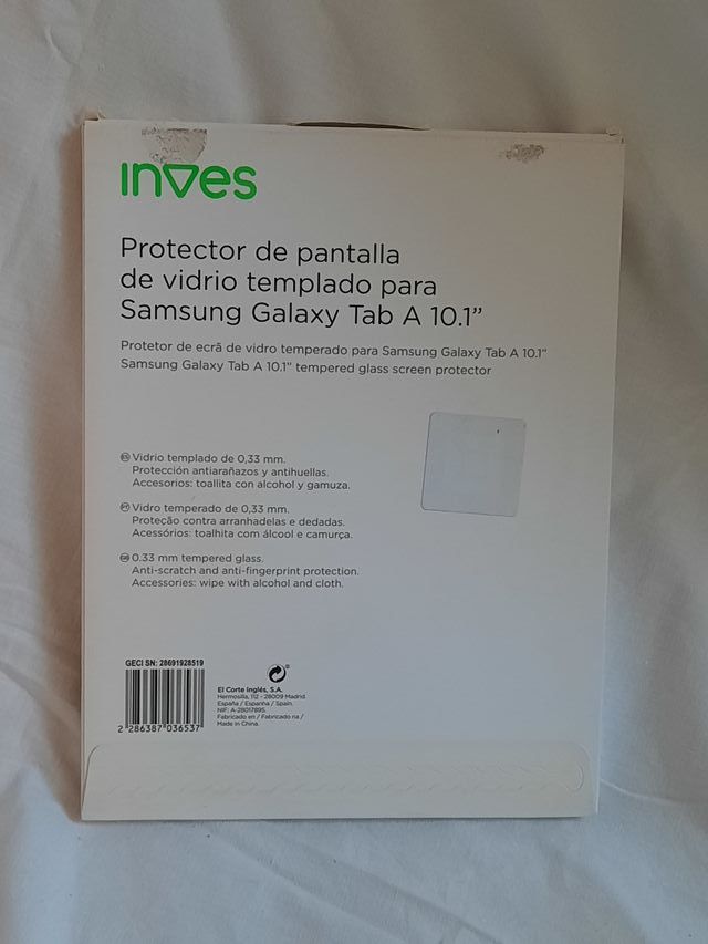 Protector de pantalla INVES tablet samsung A 10,1"