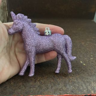 Unicornio purpurina / adorno arbol Navidad
