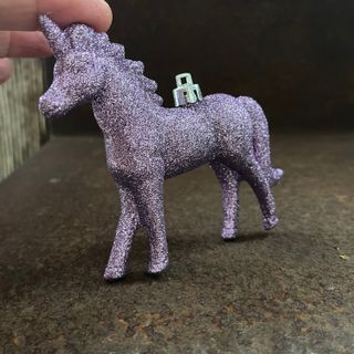 Unicornio purpurina / adorno arbol Navidad