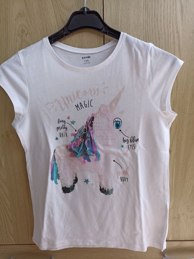 camiseta unicornio niña. talla 12