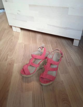 Sandalias de cuña rosas 37 suite blanco