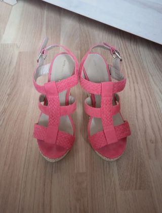 Sandalias de cuña rosas 37 suite blanco