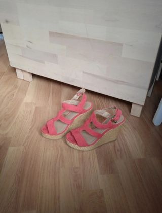 Sandalias de cuña rosas 37 suite blanco