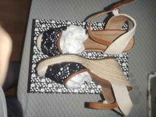 Sandalia esparto y ganchillo