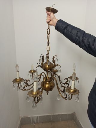 Lámpara antigua de techo de 6 brazos