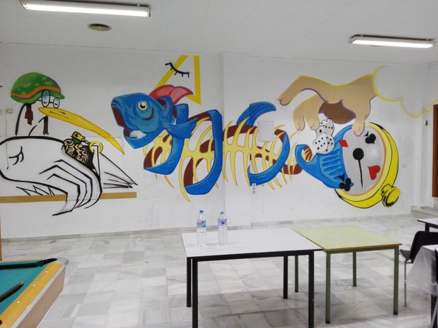 ARTESANIA PINTURA HECHA A MANO SOBRE MURO GRAFFITI