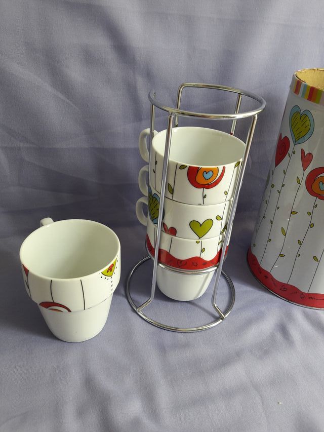 Juego de tazas corazones