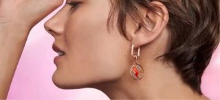 cham colgante pendiente plata oro rosa