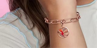 cham colgante pendiente plata oro rosa