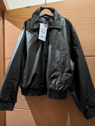 Chaqueta oversized imitación Piel