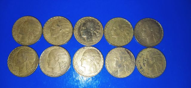 Lotto 10 monete 1 Peseta 1937