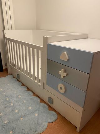 Cuna convertible Alondra 140x70 con cama nido