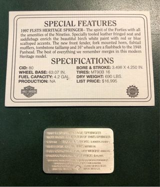 Panetto silver Harley Davidson Heritage Springer