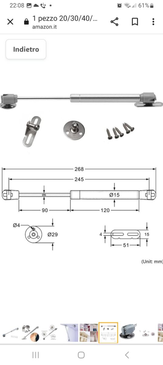 MANOVELLEMolla idraulica a Gas. Tanti pezzi dispon