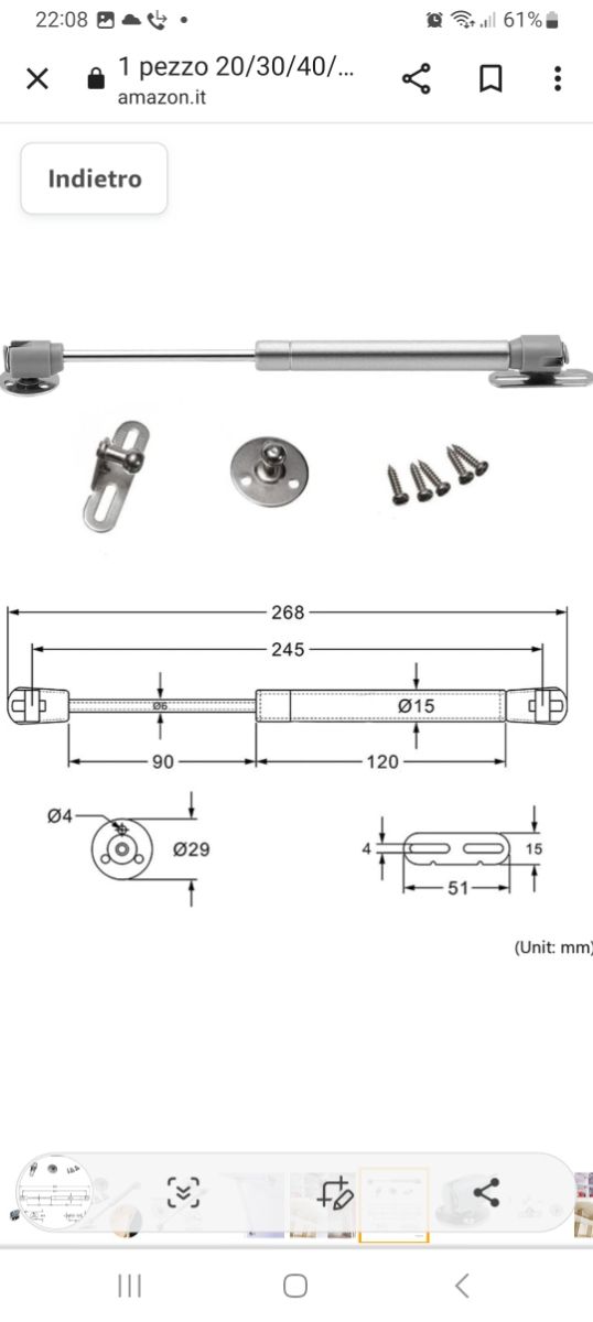 MANOVELLEMolla idraulica a Gas. Tanti pezzi dispon