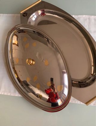 vassoi da portata con coperchio in acciaio inox