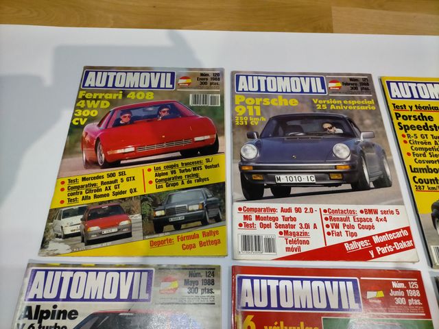 REVISTA AUTOMOVIL AÑO COMPLETO 1988