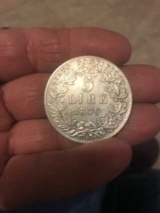 5 lire 1870 stato pontificio