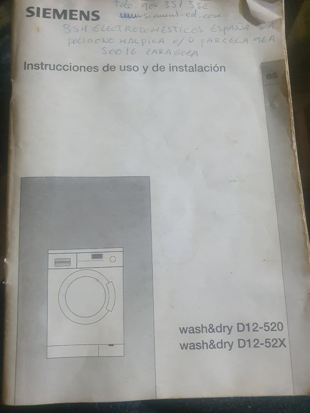 Tapa lavasecadora Siemens