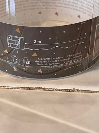 Luci natale 30 palle vetro cavo 3 metri interno