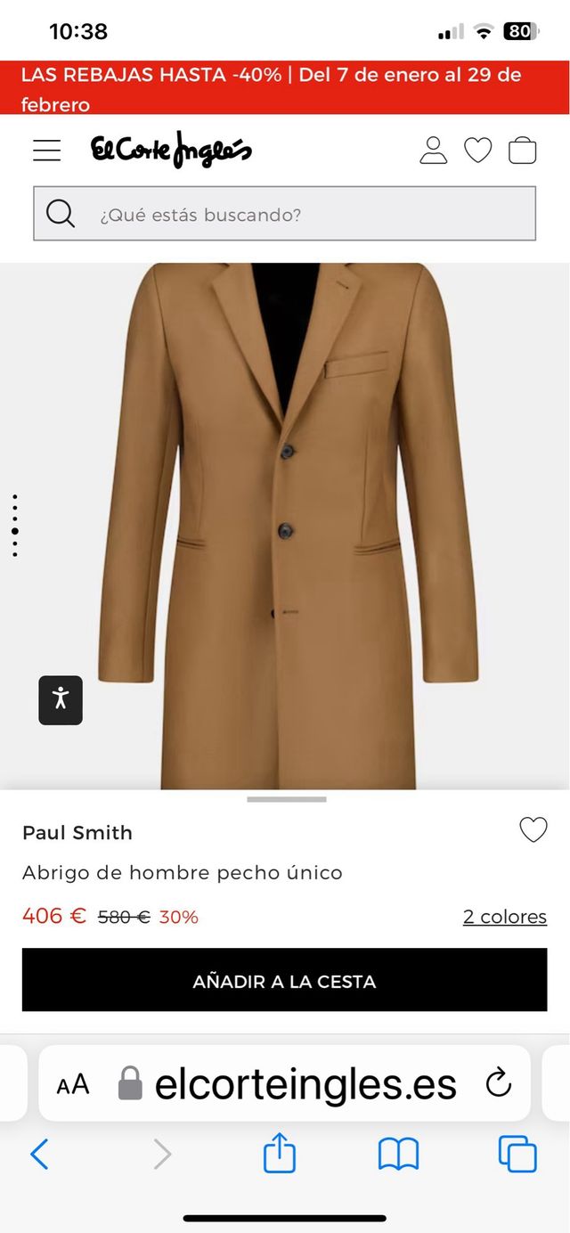 Abrigo de vestir  Paul  Smith