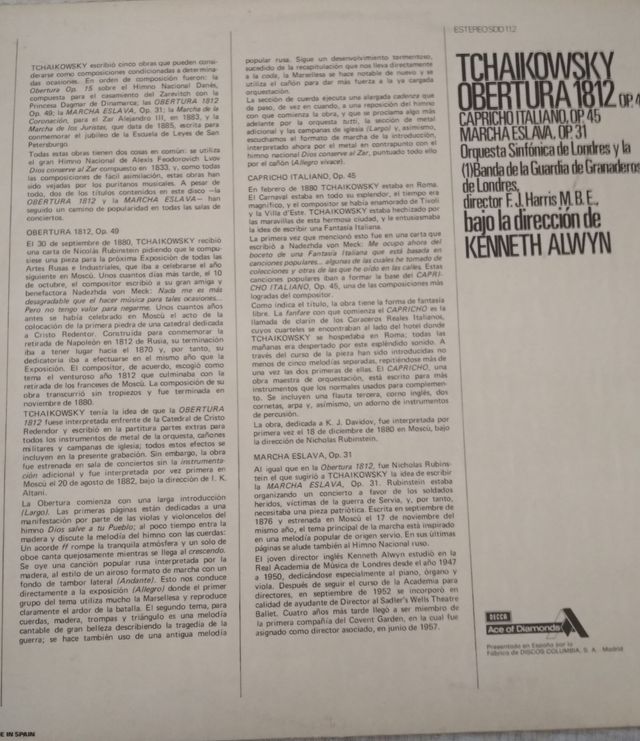 Vinilos,2 Discos de Tchaikowsky.