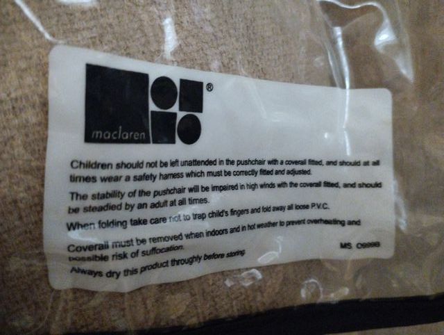 Plástico protección lluvia carro maclaren ms 0999b