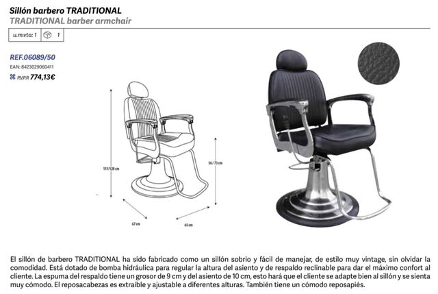 Sillón barbero 