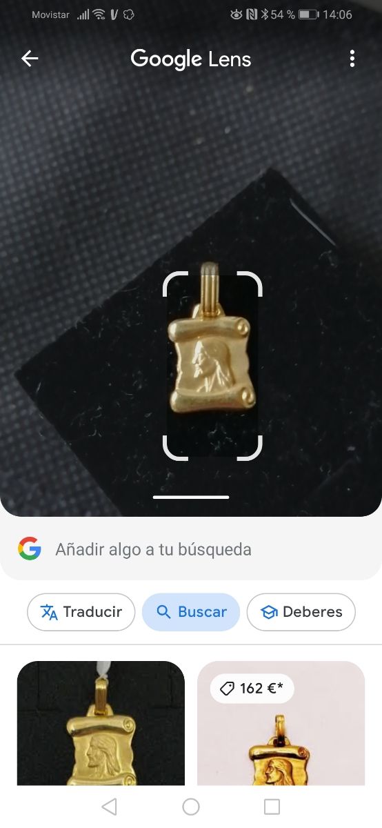 Colgante oro 18k pergamino 