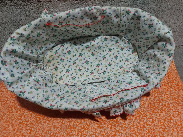 Cesta mimbre tipo costurero, canastilla.