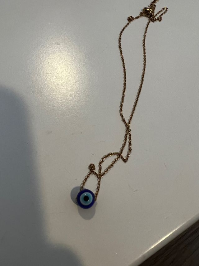 collar colgante ojo turco y cadena