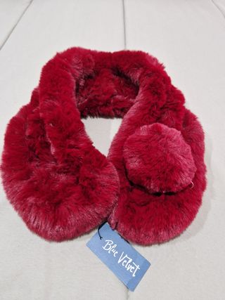 Cuello bufanda rojo pelo