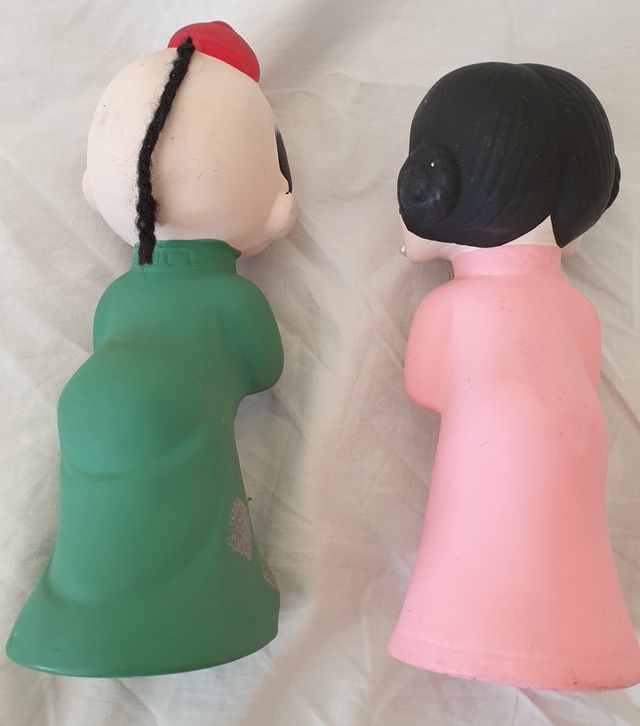 Pareja japoneses cerámica pintada
