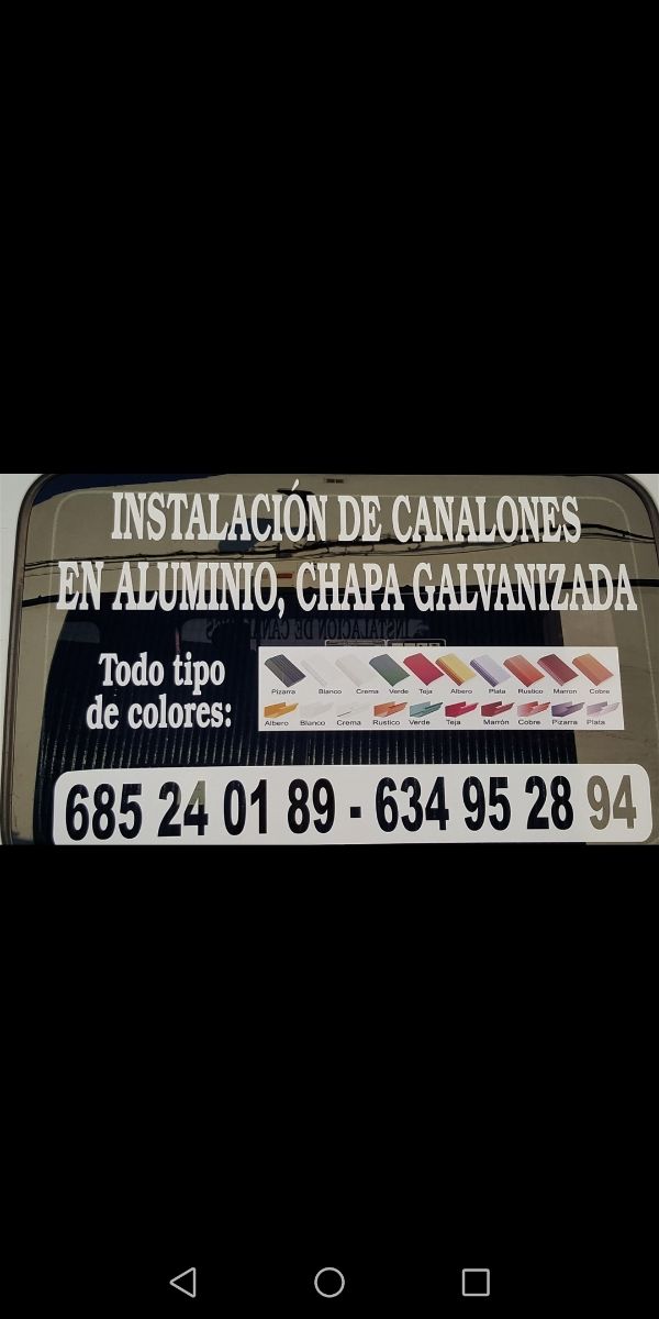 Instalaciones de canalones de aluminio