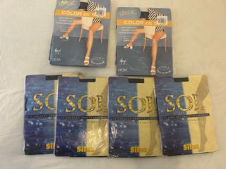 Lote 6  pantys finos Negro-azulado