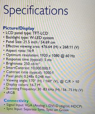 Monitor Philips 22"
