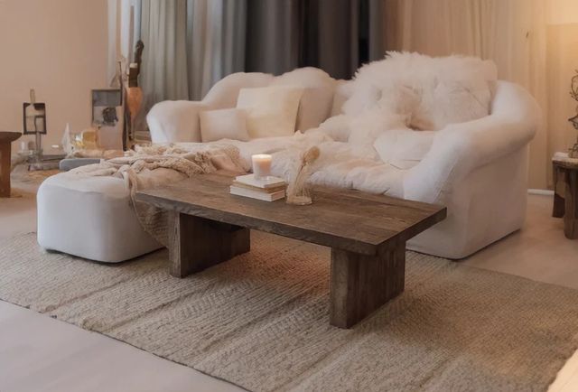 Mesa centro maciza 5cm madera