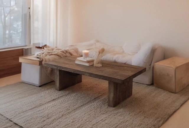 Mesa centro maciza 5cm madera