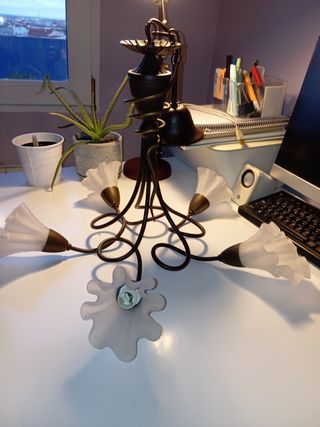 Lampara salón hierro forjado