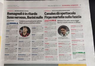Corriere dello sport (Milán vs Betis)