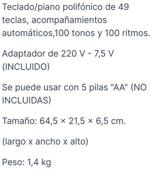 Teclado Piano Órgano Casio MA 100