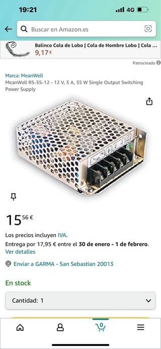 fuente alimentacion Mean well