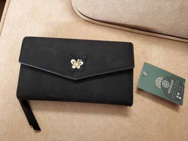 Portacarte nero e beige