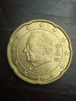 Moneda 20 Céntimos Bélgica 2011 Errores