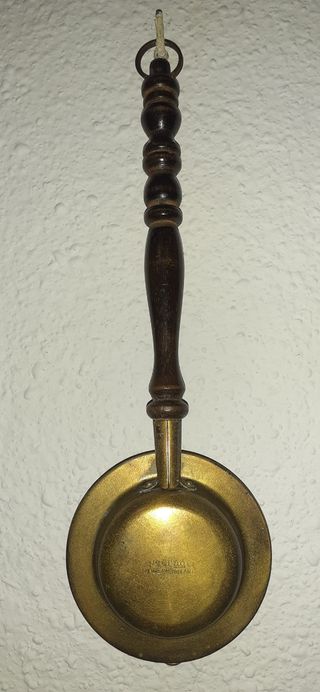 Bronce calientacamas de cunas inglés antiguo.