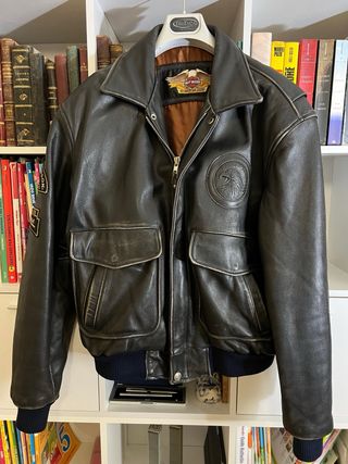 giubbotto pelle  harley davidson vintage tg L