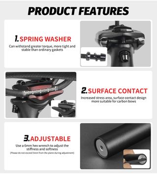 tija de sillín para bicicleta 400mm 31.6mm