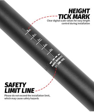 tija de sillín para bicicleta 400mm 31.6mm