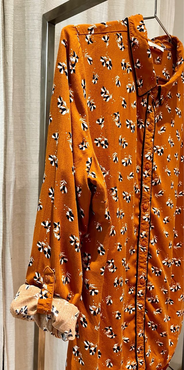 camisa mostaza estampado floral T-S