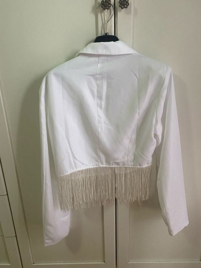 giacca bianca con frange